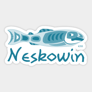 Neskowin, Oregon Plenty of Fish Monochrome II Sticker